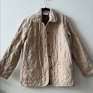 Alfred Dunner tan quilted coat. Size 8. EUC
